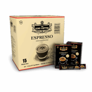Thùng Cà Phê Hòa Tan Espresso KING COFFEE - Hộp 15 gói x 2.5g