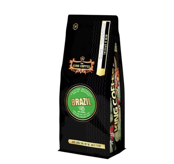 Cà Phê Hạt Rang Brazil KING COFFEE - Túi 340g