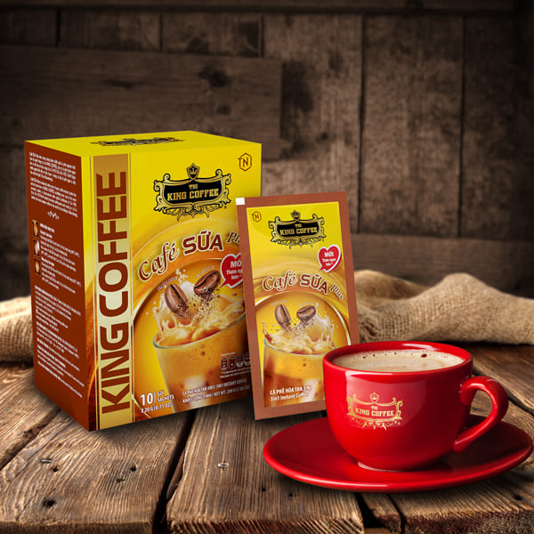 Mua Cà Phê Sữa PLUS Hòa Tan 3IN1 KING COFFEE - Hộp 10 gói x 20g