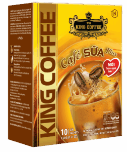 Hộp Cà Phê Sữa Hòa Tan PLUS 3IN1 KING COFFEE - Hộp 10 gói x 20g