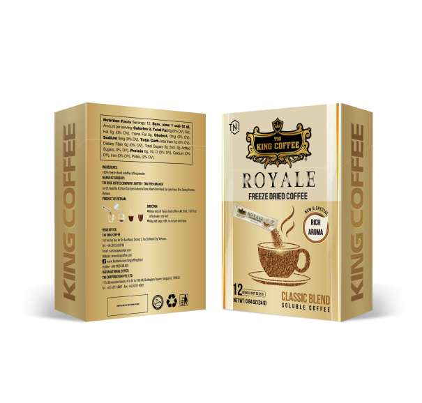 Hộp Cà Phê Hòa Tan Royale Classic Blend KING COFFEE - Hộp 24g (12 gói x 2g)