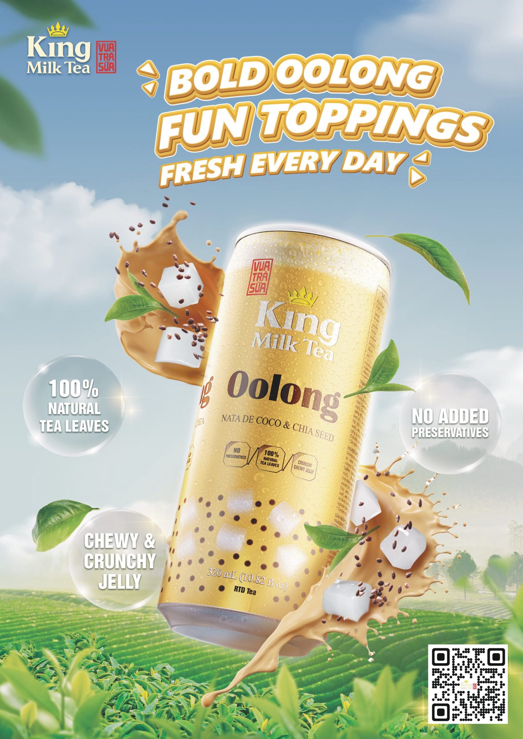 Trà Sữa Uống Liền King Milk Tea Oolong Thạch Dừa & Hạt Chia 2