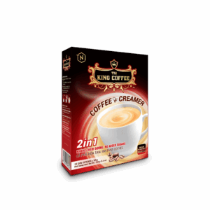 Cà Phê Hòa Tan 2IN1 Cà phê và bột kem không sữa KING COFFEE - Hộp 15 gói x 10g