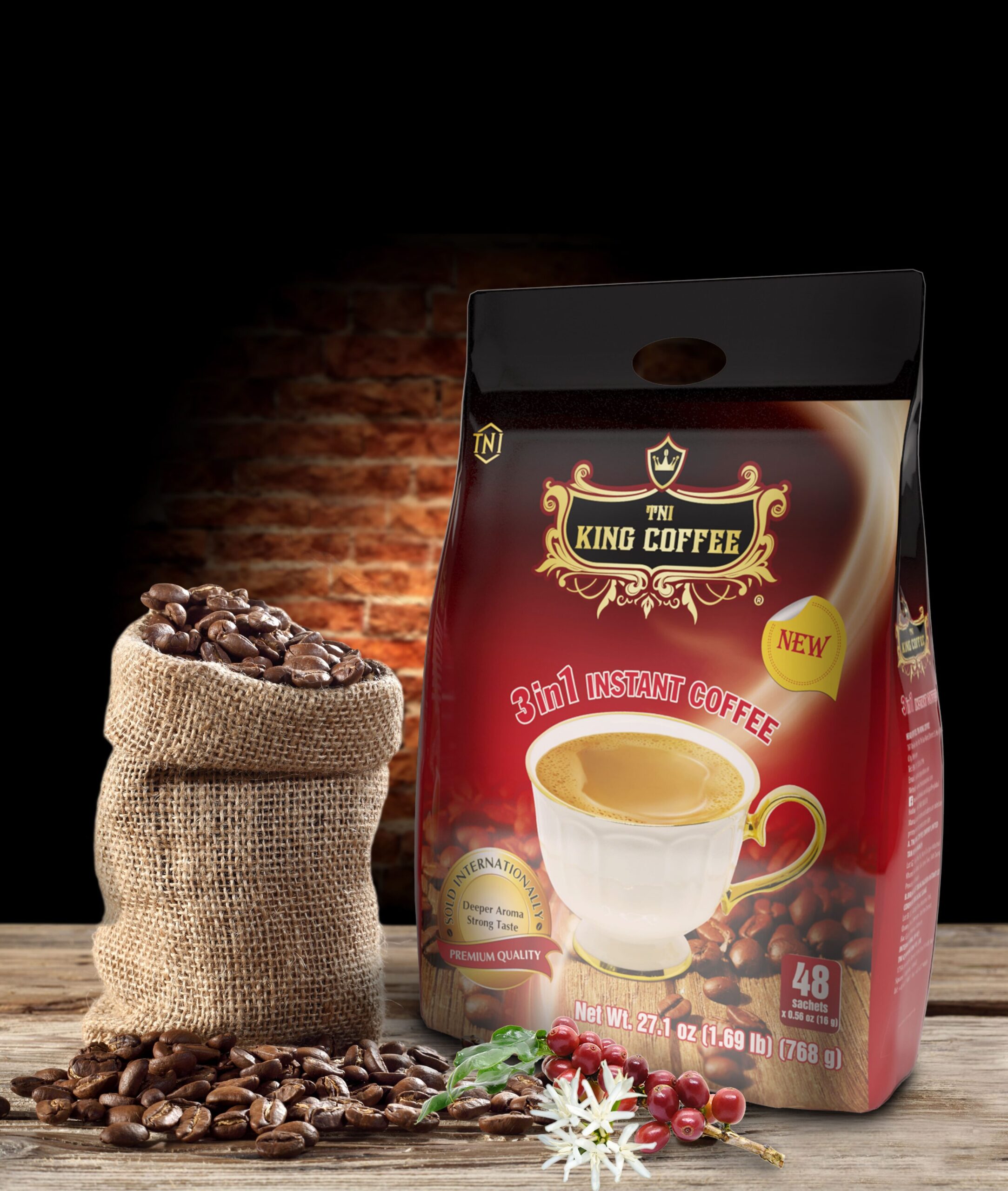 Mua Cà phê Hòa Tan 3IN1 KING COFFEE - Túi 48 gói x 16g