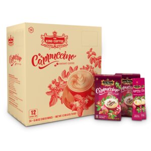 Thùng Cà Phê Hòa Tan Cappuccino KING COFFEE vị Quế - Hộp 12 gói x 20g