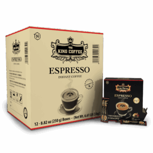 Thùng Cà Phê Hòa Tan Espresso KING COFFEE – Hộp 100 gói x 2.5g