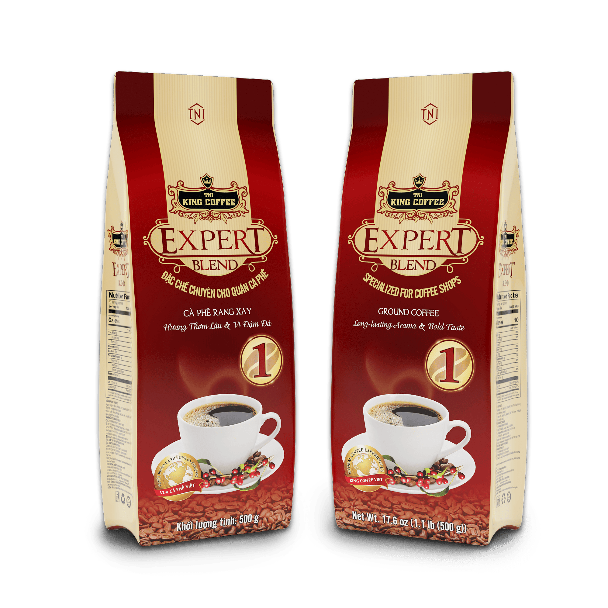 Túi Cà Phê Rang Xay Expert Blend 1 KING COFFEE - Túi 500g