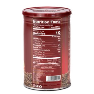 Mặt sau Cà Phê Rang Xay Premium Blend KING COFFEE - Lon 450g