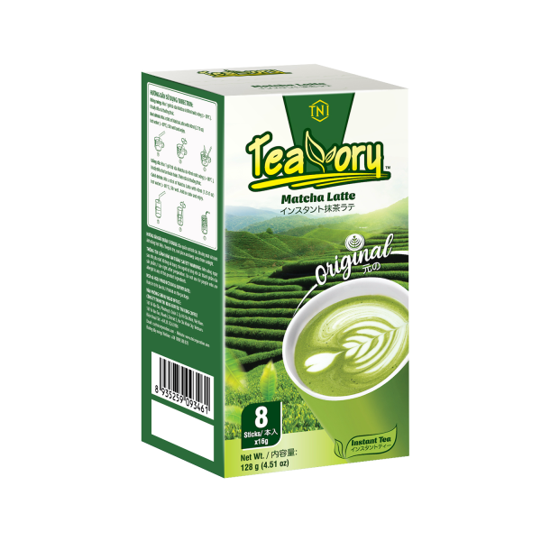 Trà Sữa Matcha Hòa Tan Teavory KINGCOFFEE - Hộp 8 gói x 16g