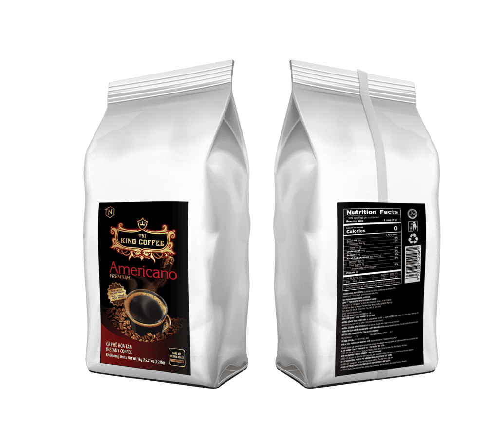 King-coffee-instant-Americano-Premium-Bag-1kg-EV Cà Phê Hòa Tan Americano Cao Cấp KING COFFEE – Túi 1kg